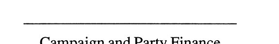 Couverture : Campaign and party finance in North America and western Europe