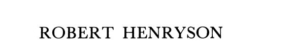 Couverture : Robert Henryson