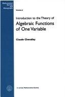 Couverture : Introduction to the Theory of Algebraic Functions of One Variable