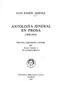 Couverture : Antolojía jeneral en prosa (1898-1954)
