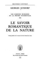 Couverture : Le savoir romantique de la nature