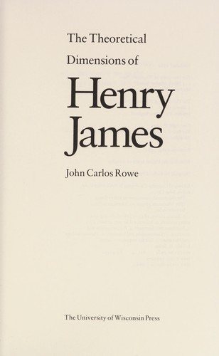 Couverture : The theoretical dimensions of Henry James.