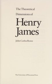 Couverture : The theoretical dimensions of Henry James.