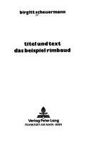Couverture : Titel und Text