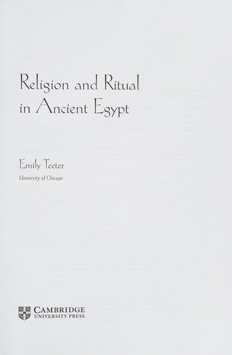 Couverture : Religion and Ritual in Ancient Egypt