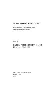 Couverture : Who owns this text?