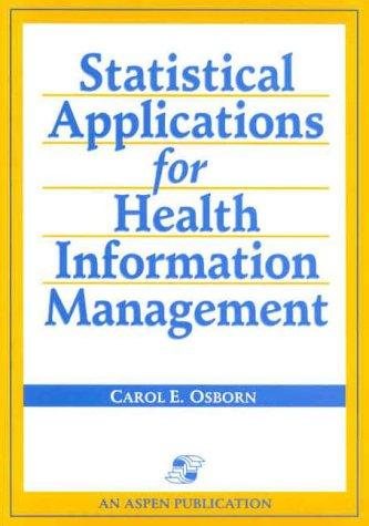 Couverture : Statistical Applications for Health Information Management