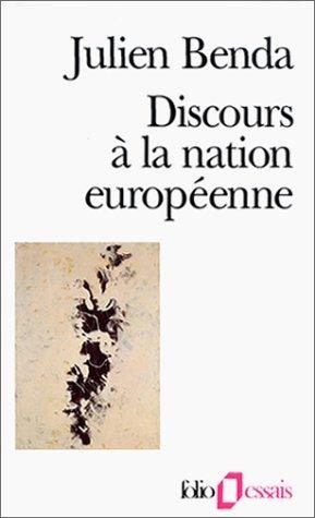 Couverture : Discours à la nation européenne