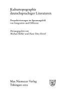 Couverture : Kulturtopographie deutschspragicher Literaturen: Perspektivierungen im Spannungsfeld von Integration und Differenz