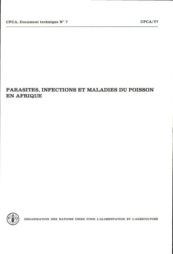 Couverture : Parasites, infections et maladies du poisson en Afrique