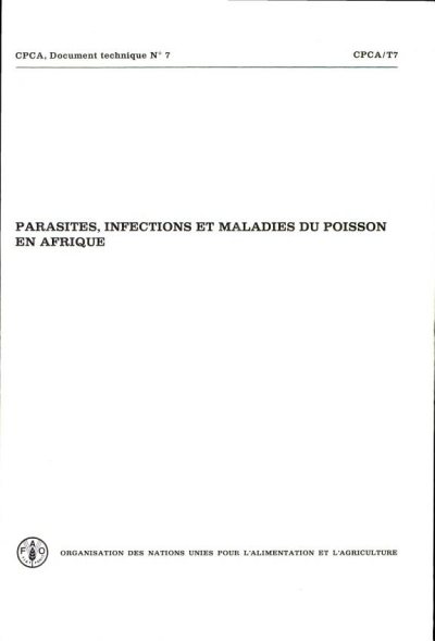 Couverture : Parasites, infections et maladies du poisson en Afrique