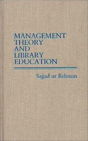 Couverture : Management theory and library education