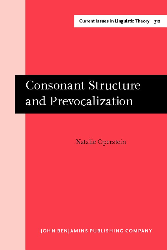 Couverture : Consonant structure and prevocalization