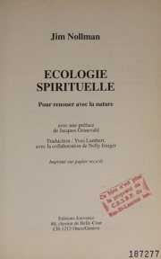 Couverture : Ecologie spirituelle