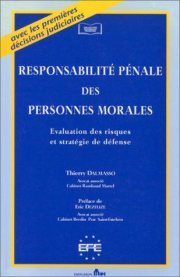 Couverture : Responsabilité pénale des personnes morales