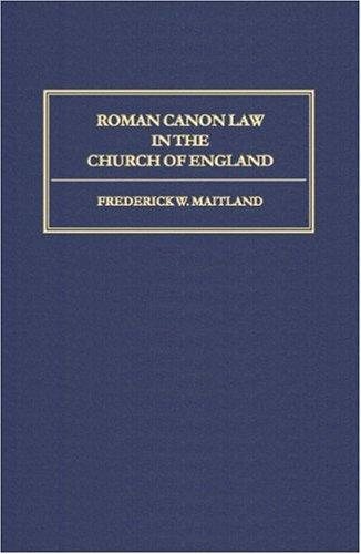 Couverture : Roman canon law in the Church of England