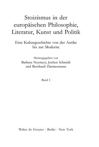Couverture : Stoizismus in der europäischen Philosophie, Literatur, Kunst und Politik