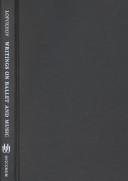 Couverture : Writings on Ballet and Music (Studies in Dance History)