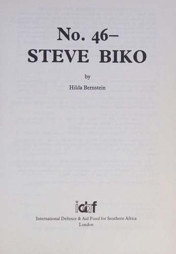Couverture : No. 46- Steve Biko