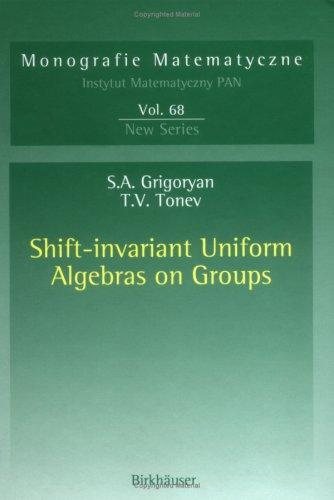 Couverture : Shift-invariant Uniform Algebras on Groups (Monografie Matematyczne)