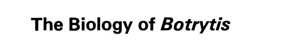 Couverture : The Biology of Botrytis