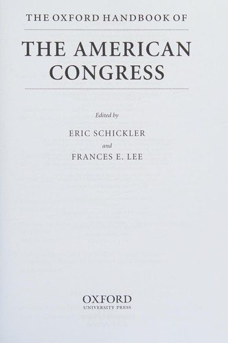 Couverture : The Oxford handbook of the American Congress