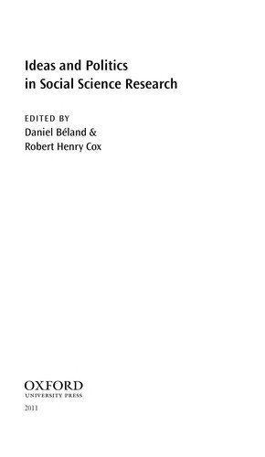 Couverture : Ideas and politics in social science research