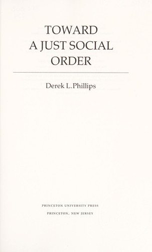 Couverture : Toward a just social order