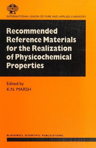 Couverture : Recommended reference materials for the realization of physicochemical properties