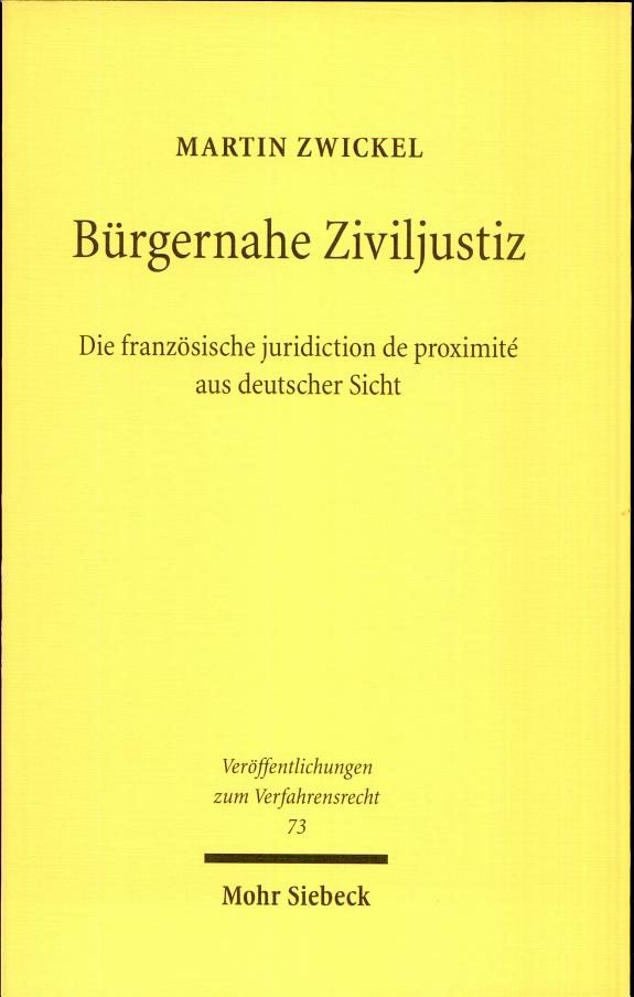 Couverture : Bürgernahe Ziviljustiz