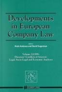 Couverture : Developments in European Company Law:Directors' Conflicts of Interest (Developments in European Company Law)
