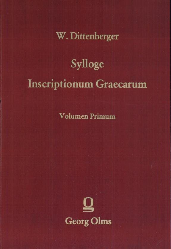Couverture : Sylloge inscriptionum graecarum
