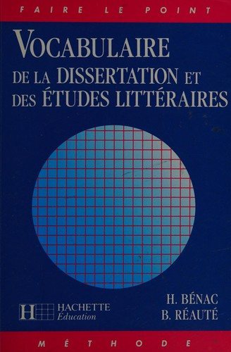 Couverture : Vocabulaire de la dissertation et des études littéraires