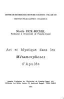 Couverture : Art et mystique dans les Métamorphoses d'Apulée