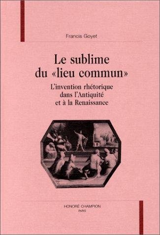 Couverture : Le sublime du "lieu commun"