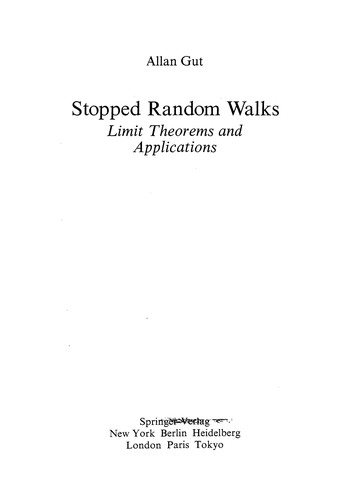 Couverture : Stopped random walks