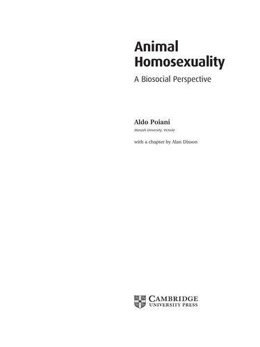 Couverture : Animal homosexuality