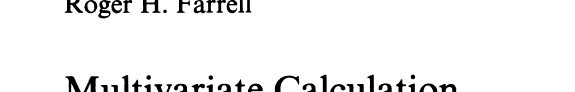 Couverture : Multivariate calculation