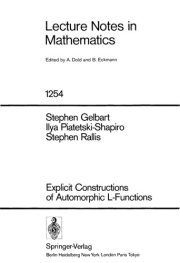 Couverture : Explicit constructions of automorphic L-functions