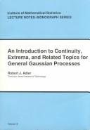 Couverture : An introduction to continuity, extrema, and related topics for general Gaussian processes