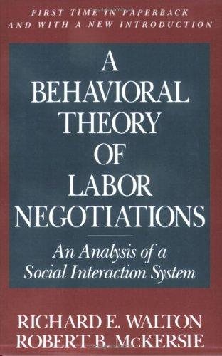 Couverture : A behavioral theory of labor negotiations