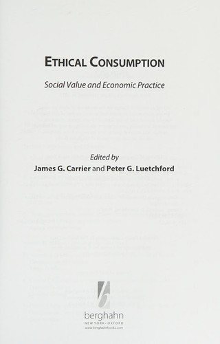 Couverture : Ethical Consumption