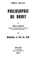 Couverture : Définitions et fins du droit