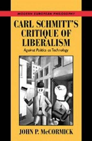 Couverture : Carl Schmitt's critique of liberalism