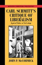 Couverture : Carl Schmitt's critique of liberalism