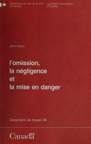 Couverture : Omissions, negligence and endangering