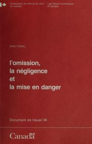Couverture : Omissions, negligence and endangering