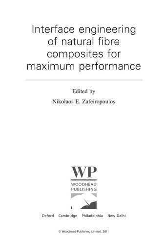 Couverture : Interface Engineering of Natural Fibre Composites for Maximum Performance