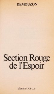 Couverture : Section rouge de l'Espoir