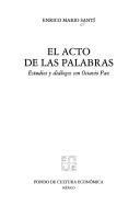 Couverture : El acto de las palabras